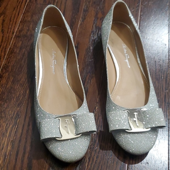 Salvatore Ferragamo glitter ballet flats - Picture 1 of 4